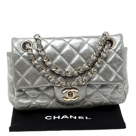 chanel mini silver gray chevron quilted classic|Chanel mini handbags.